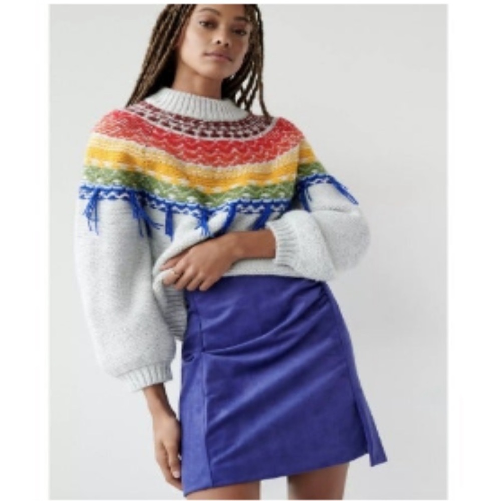 NWOT Anthropologie Roxanna Sueded Mini Skirt